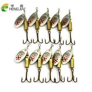 Hengjia 20 pièces nouveau métal cuillère Spinnerbait leurres de pêche avec hameçons aigus Wobbler Goldon paillettes appâts 6.7CM-7.3G