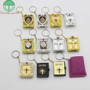 10pcs Nouveau Keychain Musulman Résine Islamic Mini Ark Coran Livre Véritable Papier Véritable Lire Pendentif Key Ring Key Bijoux religieux G1019