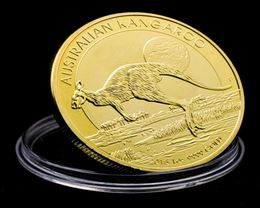 10pcs Kangaroo Gold Gold non magnétique Elizabeth II Queen Australie Souvenirs Souvenirs Coins Collectibles Medal1576183