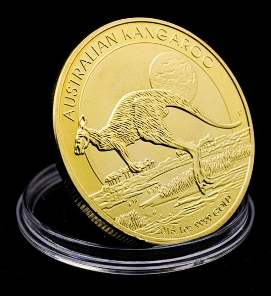 10pcs Kangaroo Gold Gold non magnétique Elizabeth II Queen Australie Souvenirs Souvenirs Coins Collectibles Medal5996879