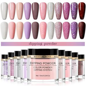 NAIL GLITTER 10 STKS Naakt Pink Serie Dompelen Poeder Set Sprankelende Natuurlijke Droge Dip Chrome Decoratie Kit