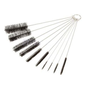 Ensemble de brosses de nettoyage de tabac, en Nylon et en acier inoxydable, accessoire pour outils de nettoyage de tubes de tuyaux, 10 pièces