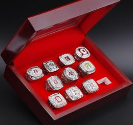 10pcs Ohio State Buckeyes National Ship Ring Set Solid Men Fan Brithday Gift Wholesale Drop6650599