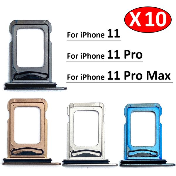 10pcs original nouveau pour iPhone 11 Pro 11pro Max Dual SIM Carte Slot SD Carte Tray Holder Adaptateur