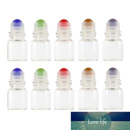 10 pièces/paquet 1ml verre Transparent rouleau sur bouteille échantillon Test flacons d'huile essentielle avec rouleau pour voyage cosmétique conteneur