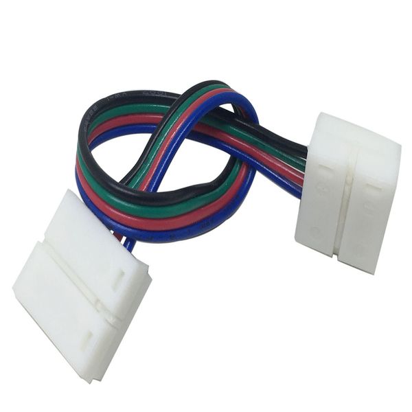 Coin de connexion à 4 broches, 10 pièces/paquet, connecteur RGB 10mm, adaptateur PCB pour bande lumineuse LED SMD 5050 3528 RGB 10mm