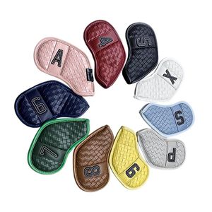 10 stks/pak Golf Club Iron Headcover Set Head Cover Waterdicht PU Leer Golf Wiggen Headcover Sport voor Unisex Accessoires CX220516