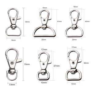 10 -stcs/pack Metal Carabiner Clip Swivel Trigger Dog Buckle Keyring Keyhooks behouden ring Diy Craft Lobster Clasp 6 -maten