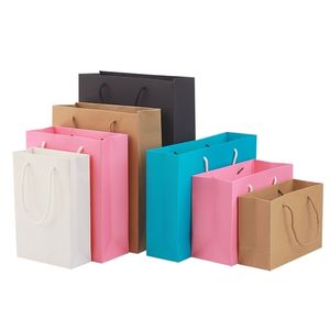 10 pièces papier fête de vacances noir blanc peau de vache rose bleu cadeau simple sac d'emballage prend en charge l'impression personnalisée 220706