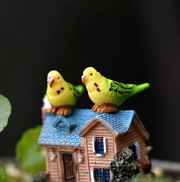 10PCS Parrot Fairy Garden Miniature Bird Mini Jardins Gnomes Home Accessories Terrarium Aksesuar Ornament Resin Craft Cake Decor6975609