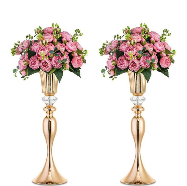 10pcs décoration de fête vases à fleurs sol vases en métal plante séchée porte-fleurs pots de fleurs route plomb maison couloir de mariage décor SN4430