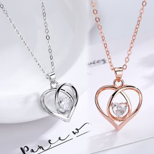 10pcs Fary Favor Favor Coart Pendentif Colliers S925 Sliver Forever Love Bijoux Collier pour Femmes Mère Girlfriend Femme Sans Cadeau Boîte