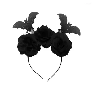 10 pièces fête Halloween chauve-souris bandeaux fleur cheveux cerceau gothique Rose Festival jour des morts casque Cosplay