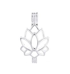 10 pièces collier cage de perles pendentif médaillon diffuseur d'huile essentielle Lotus fournit de l'argent plaqué argent et votre propre perle le rend 7595501