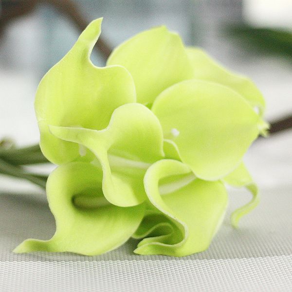 10 pcs par lot PU mini artificielle calla fleur branche pu simulation calla fleur gros mariage bouquet décoration de la maison