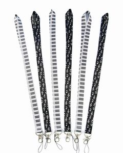 10 STKS PIANO OPMERKINGEN Sleutelhanger Hang Touw Lariat Lanyards voor Keys ID-kaart Pass Gym Badge Houder Halsbandjes Sleutelring Leuke Ornamenten