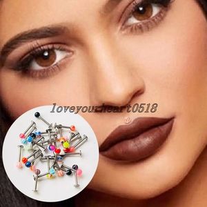 10 pièces Piercing acrylique lèvres goujons barre boucle d'oreille pour fil de Cartilage en gros industriel pirater oreille Stud en acier inoxydable bijoux de corps