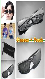 10pcs Gafas Pinhole 10pcs Gafas de sol negras bolsas de bolsas Osciendas de atención Vision Care Ejercicio Eyewear entrenamiento 7485492