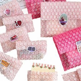 10pcs rose amour bulle mailer sacs d'emballage auto-scellants petites fournitures de bus enveloppes rembourrées enveloppes à bulles sacs d'expédition I25k #