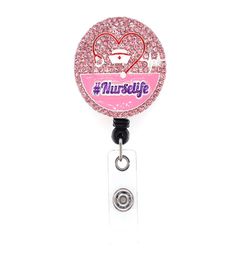 10 stks Roze Strass Verpleegster Leven Emaille Badge Houder Medische Stethoscoop Verpleegkundige Hoed Voor Geschenken Intrekbare Badge Reels5417183