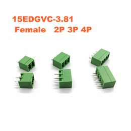 Terminal PCB Perg-in PCB de 3,81 mm 10pcs Bloc de PCB 15EDGK VC 2/3 / 4P Connecteurs de fil vertical Câbles mâles / femelles Morsettiera