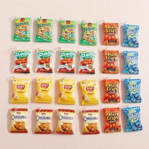 10pcs Plastic Potato Chips Charms Resin Food Charms Pendentids for Oree Boucles Bracelets Bijoux DIY ACCESSOIRES DE MAISON 240408