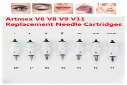 10 piezas PMU PMU Máquina de maquillaje permanente Cartucho de agujas de aguja de aguja de aguja Consejos para ArtMex V9 V8 V6 V3 V11 Derma Pen7996315