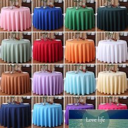 10 stks Polyester el Banket Tafelkleed Witte ronde Tafelkleed Bruiloft Tafel Cover Overlay tapetes nappe tafelkle mariage1241Y