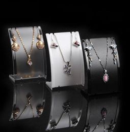 10 pièces présentoir de bijoux populaire noir blanc clair Mini taille en plastique cou buste pendentif collier support boucle d'oreille support ensemble support 3890333