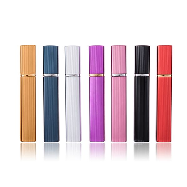 Bouteille de pulvérisation de parfum rechargeable en aluminium, conteneur de voyage Portable de 12ml, conteneurs cosmétiques vides, bouteilles de parfum