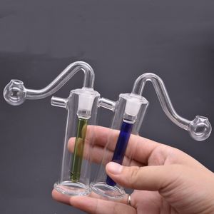 10 piezas Portables enemigos de vidrio pequeño Aceite de vidrio Bong 10 mm Conjunta Dab Rig Bongs Honeycomb Perc Cabiscador Catcher Bong con aceite de vidrio macho Tubo de quemador