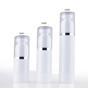 10 stks draagbare plastic rand Pet Airless Pump Bottle15ml 30 ml 50 ml Vacuümlotion Parfumflessen Lege kleine cosmetische container mihlm