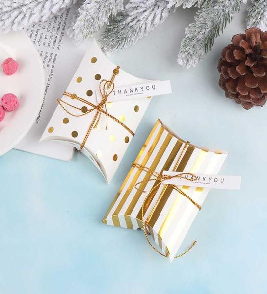 10 pièces Promotion oreiller forme Kraft bijoux boîte à bonbons artisanat papier faveur de mariage coffrets cadeaux tarte boîte de fête sacs écologique 3042244