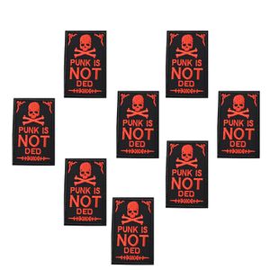10 pcs punk red skull badges patches for clothing iron embroidered patch applique iron on patches sewing accessories DIY clothes