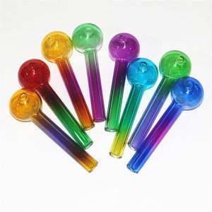 10 pièces Pyrex verre brûleur à mazout tuyau Bong tabac herbe sèche tuyaux d'eau colorés accessoires pour fumer Tube de verre