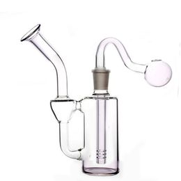 10 шт. Recycler Glass Bong Кальян Recyable Dab Rigs Курительные кальянные бонги Ледоуловитель кальяны 14 мм Соединение с мужской стеклянной трубкой масляной горелки