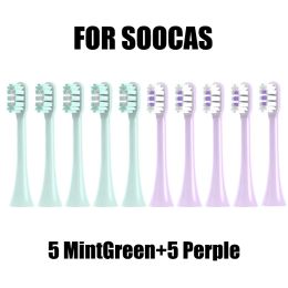 10 stcs vervangbare borstelkoppen voor SOOCAS X3/X3 PRO/X1/V1/V2/D3/X3U/X5 Soft DuPont borstelmondstukken Vacuüm verzegeld verpakt