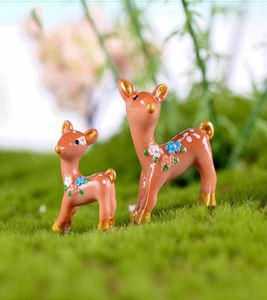 10pcs Résine Craft Fairy Garden Miniatures Bonsaï Outils Jardin Sika Deer Zakka Terrarium Figurines Jardin Gnomes Accessoires L4648510