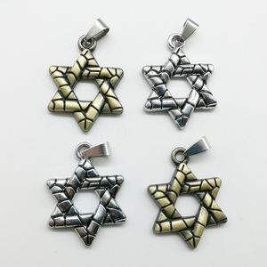 10 stks Retro Mannen Mode Geometrie Hexagram Charms Hanger Sieraden Accessoires DIY voor Ketting 32 * 25mm Silver Bronze