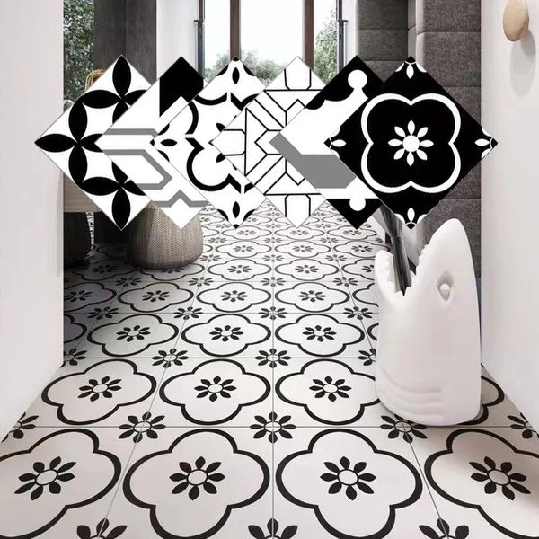 10 pièces motif rétro mat Surface carreaux autocollant transferts couvertures pour cuisine salle de bain Tables sol résistant Art stickers muraux 240123