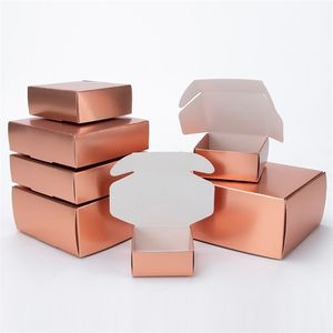 10 unids Embalaje de oro rosa Festival Fiesta Caja de regalo Caja de jabón Admite tamaño personalizado e impresión 220706
