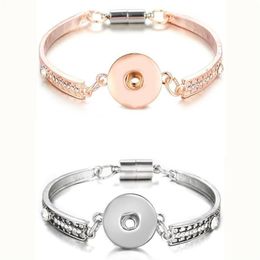 10 stks Rose Gold Silver Snap Bracelet voor vrouwen Men Fit Diy 18mm Snap Knopen Sieraden Knop Bracelet Bangles191o