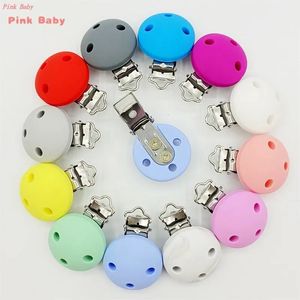 10pcs Round Baby Pacifer Clips 35 mm Silicone Teether Clip DIY Mélos de mamelon de chaîne manquier Soother Soother Deething Toy Toy Accessories 240415