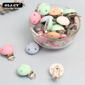 10pcs Round Baby Pacifer Clips Silicone Teether Clip Diy Baby Minmy Chain Mindide Holder Soother Nursing Disting Toy Toy Clips Soft 240322