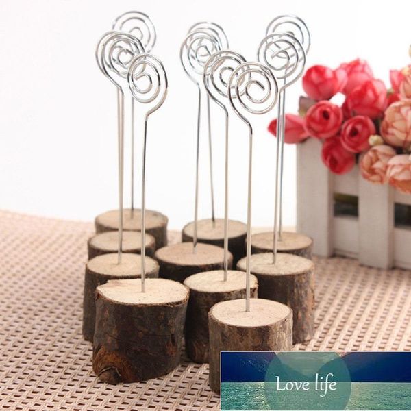 10 piezas de madera rústica Clip de foto Memo Tarjeta de nombre Soporte de base Memo Marco de imagen Número de mesa Clip de soporte Suministros para banquetes de boda Precio de fábrica diseño experto Calidad