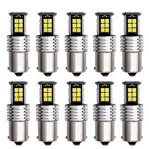 Lumière LED S25 1156 BA15S P21W 1157 BAY15D 3030 24SMD Canbus sans erreur, clignotant, feux de stationnement, ampoule blanche 12V, 10 pièces