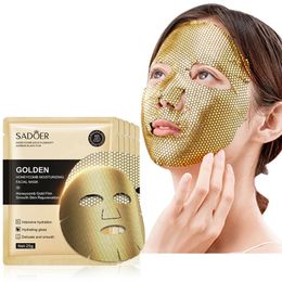 10 -stcs Sadoer 24k gouden Moisturerende maskers huidverzorging huidverzorging voedende gladde huid Verjongingsmaskerbladen 240517
