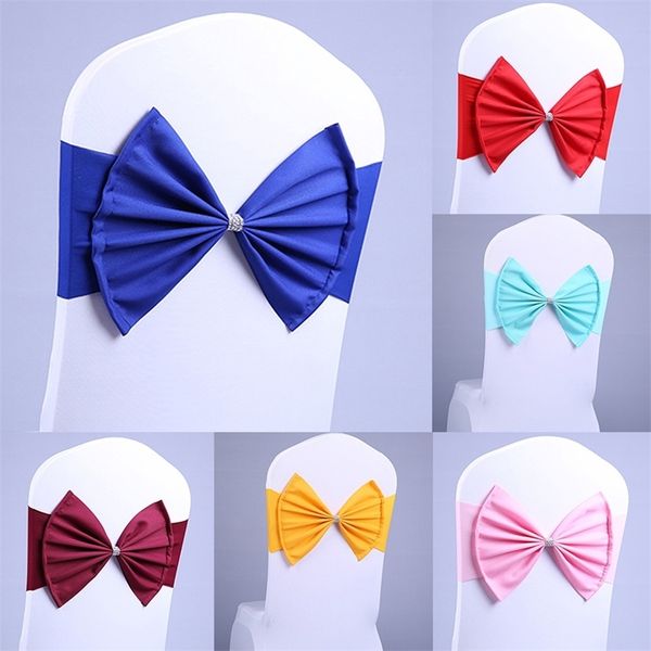 10pcs Satin Chair Sash Wedding Sash Bow Ribbon Party Band Marié Anniversaire Décoration 220514