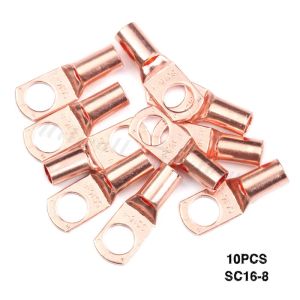 10pcs SC16-8 Terminaux d'anneau en cuivre Cerminaux Cable Câbs Câles d'épissage des œillets Terminaux de batterie