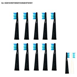 Têtes de brosse à dents électriques 10pcs Remplacement des brosses à dents sonores 899 Set 10 têtes pour SG910 / 507/958/515/949/575/551 240509